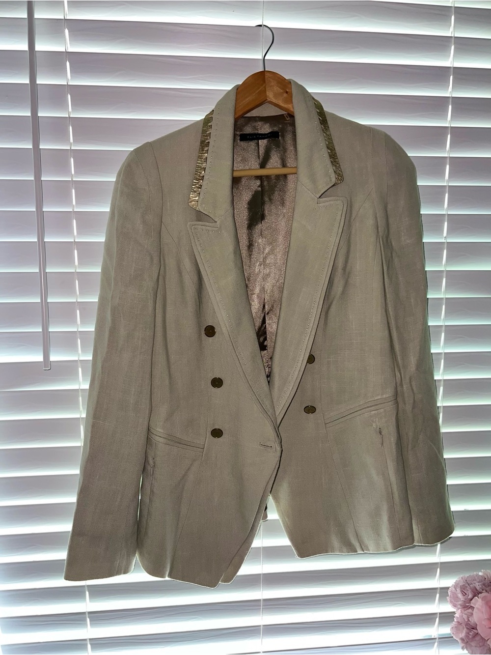elie tahari-Breasted Women's Blazer with Metallic Trim